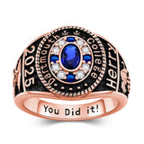 Oseew 2027 Men Custom Gold Graduation Class School Ring High (Rose Gold)