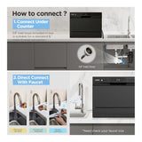 COMFEE’ Countertop Dishwasher, Energy Star Portable Dishwasher, 6 Place Settings & 8 Washing Programs, Speed, Baby-Care, ECO& Glass, Dish Washer for Dorm, RV& Apartment, Black