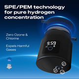 PUREPEBRIX Upgraded Hydrogen Water Bottle Generator Glass, Touch Screen, Leak-Proof Lid, SPE/PEM Tech, Portable Rechargeable Hydrogen Water Bottle for Home Office Travel Fitness Drinking, 14 oz, Black