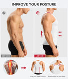 Nebility Mens Shapewear Fajas para Hombres Compression Shirt Men Body Shaper Tank Top Compression Undershirt Vest Sleeveless, White - XL