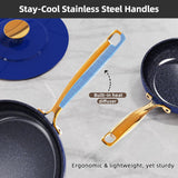 Nuwave Lux LE 13Pc Ceramic Cookware Set with Elegant Gold Handle, PFAS Free