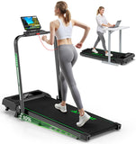 FOUSAE 5 in 1 Foldable Treadmill, 7.5 MPH Treadmills for Home with App Compatible, Treadmill with 10% Incline, 3.0HP Brushless Drive, Remote Control and LED Display, 12 HIIT Programs, 400 LBS Capacity