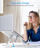 2 Pack Acrylic Laptop Stand for Desk, Adjustable Ergonomic Laptop Riser, Portable Foldable Computer Stand