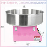 Pink 1030W Electric Cotton Candy Machine, Commercial Candy Floss Maker, 20 inch Stainless Steel Bowl with Sugar Scoop, Easy Home Use, CANDY-V001 VIVO