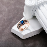 Oseew 2027 Men Graduation Ring High School College Ring (Rose Gold)