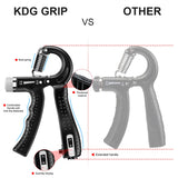 KDG Hand Grip Strengthener 2 Pack(Black) Adjustable Resistance 10-130 lbs Forearm Exerciser，Grip Strength Trainer for Muscle Building and Injury Recovery for Athletes MD DC PRINT INC
