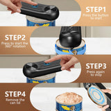 One-Touch Rechargeable Cordless Electric Can Opener, Auto-Stop Smooth-Edge Lid Cutter, Hands-Free Gadget Fits Food, Pet & Soda Cans – for Seniors & Arthritis (Black)