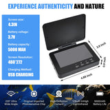 Fish Finder Depth Finder, 4.3 Inch Underwater Fishing Camera Portable Fishfinder with 480 * 272 HD Display, 100FT/Waterproof IP68, for Kayak/Boat/Ice Fishing, Includes Transducer & Mounting Kit