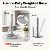 Ultrean Paper Towel Holder Countertop, Freestanding Paper Towel Dispenser with Spring-Loaded Arm for One-Handed Tear, Weighted Non-Slip Base, Stainless Steel for Kitchen
