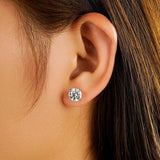MSBLUE® 2 Ct. DEW Moissanite Earring Studs | Stunning Alternative | 925 Sterling Silver Rhodium Finished | D Color VVS1 Clarity | Perfect for Anniversary, Women