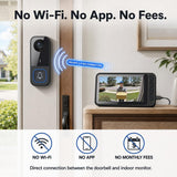 TKMARS Doorbell Camera Wireless No Subscription with 4.5" Monitor Screen