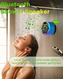 ssuowao Bluetooth Shower Speaker, IPX7 Waterproof Portable Speakers with LED Display, FM Radio, Suction Cup, Built-in Mic, Mini Speaker for Bathroom Travel Pool Beach
