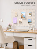 Fluxynara Scalloped Felt Bulletin Board, 35.4"x23.6", Oatmeal