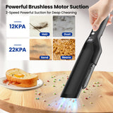 Sweepcent Handheld Vacuum Cordless, 24Kpa Car Vacuum with Brushless Motor, Charging Dock, Rechargeable, 1.5lbs Portable Handheld Vacuum with 2-Speed for Home/Car/Pet, Black
