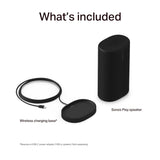 Sonos Play - Portable Bluetooth Speaker with WiFi, Alexa, 24-Hour Battery Life, Charging Base - Black