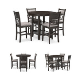 Design by Ashley Langwest Transitional Diamond Patterned Counter Height Dining Table and 4 Upholstered Bar Stools