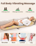 Heycool Massage Mat Full Body, Back Massager with Heat and Vibration, Massage Chair Pad, 10 Vibration Motors, 2 Heating Levels, Foldable, Gifts
