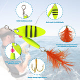 16pcs Fishing Lures Spinner Baits, Trout Bass Salmon Lures Kit with Treble Fishing Hooks & Rooster Tail, Fishing Gears Spinnerbait Spoons Baits for Freshwater Saltwater Trout, Gift for Men