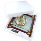 Customizable Mantel Quartz Alarm Clock in Piano Rosewood Finish and with Solid Brass Trim, Includes Personalization