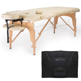 Folding Massage Table with Carrying Case - Cream Saloniture