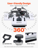 1200W Double Tube Fast and Even Heating, Digital Precise Control, Sublimation Press Machine for T-Shirts