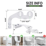 Terapaton Toilet Bidet With Left/Right Side Reversible Design, Fresh Water, Non-Electric, Toilet Bidet Attachment, Right/Left Hand Side with Dual Nozzle, Self-Clean, Includes Extended Screws (Chrome)