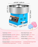 VEVOR Cotton Candy Machine Commercial, 1000W Electric Candy Floss Maker, Easy Use with 15 inch Stainless Steel Bowl and Sugar Scoop, Makes Hard Candy for Home Kids Birthday, Family Party, Blue