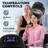 Pibbs 514 Kwik Dri 1100W Professional Salon Hair Dryer with Timer, Temp Control, Adjustable Height & Head, Rolling Caster Base, Flip-Top Visor, CE Certified, Made in Italy, Black, PIB-514