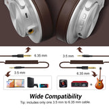 Bluetooth Over Ear Headphones, Wireless Headphones w/ 72H Playtime, Hi-Res, 3.5mm/6.35mm Wired Audio Jack-Silver OneOdio