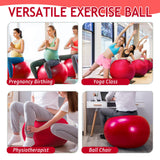 Hungdao 6 Pack 22 Inch Heavy Duty Exercise Balls Inflatable Pregnancy Yoga Pilates & Fitness Ball for Stretching Balance Therapy and Physical Fitness (Red)