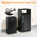 BEAMNOVA 18.2 Gal Outdoor Commercial Trash Can with Lid, Door, Lock