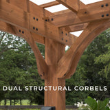 Backyard Discovery Beaumont 16' x 12' Traditional Cedar Wood Pergola Kit with Trellis Roof