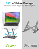 Adjustable Laptop Stand, Computer Stand with 360 Rotating Base, Ergonomic Laptop Riser Mount for Desk Foldable Protable Computer