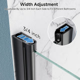 26-27.5" W x 68" H Frameless Pivot Shower Door, 1/4" (6mm) Clear SGCC Tempered Glass Bathroom Shower Door, Matte Black Swing Shower Door with Stainless Handle, Reversible Installation