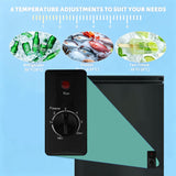 Compact Deep Freezer 5.2 Cu Ft Black Chest Freezer with 6 Levels Thermostat