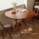 Expandable Round Drop Leaf Dining Table - Space-Saving Folding Dining Table for Smals, Multifunctal Kitchen & Dining Room Fur, Cact Design for Easy Sto