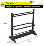 24 Slots to Hold Rods & Reel Combo, Lightweight Aluminum Vertical Fish Pole Garage Storage Ground Display Stand (Black) Jorazor