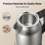 Electric Kettle Temperature Control, 1.7L 1500W Electric Tea Kettle with 13 Temperature Settings, Strix Thermostat, LED Display&Touch Control, Auto Shut-Off Protection, Boil Dry Protection