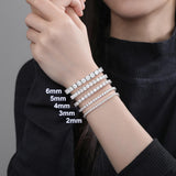 Gugots Moissanite Tennis Bracelet for Women Men S925 Sterling Silver D Color VVS1 Round Cut Moissanite Bracelet 4MM 7.5inch White Gold Plated