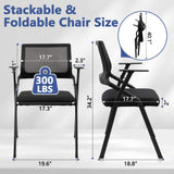 CLATINA Stackable & Foldable Office Chairs with Ergonomic Lumbar Support and Thickened Seat Cushion, Folding Mesh Fabric Reception Guest Chair