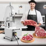 110V/60Hz 1100w Meat Band Saw, Workbench 19.3“ x 15”Meat Bandsaw, 0.16-7.09" Cutting Thickness Electric Meat Cutter Machine, Bone Saw with 5 x 1650Mm Blades for Fish,Chicken,Beef,Ribs and Pork