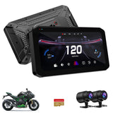 MOGICO T7 PRO Motorcycle Wireless CarPlay Android Auto GPS Navigator, Blind Spot Detection, 6.25" Touch Screen Portable BSD Mirror Link Smart Riding System, Dual Dash Cameras Bluetooth IP67 Waterproof