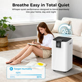 TRAZICO 4,000 Sq.ft Dehumidifier for Basement, 45 Pint Dehumidifiers for Home with Drain Hose, Smart Humidity Control, Auto Defrost, Auto Restart, 24H Timer, for Bedroom, Bathroom, RV, Garage