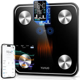 YUHUO Smart Scale for Body Weight, 4-Electrode BIA Body Composition Scale with High Precision, Large LED Display, Digital Bathroom Scale for BMI, Body Fat, Muscle Mass, 18 Metrics Sync APP, 400lb