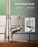 APPASO Touchless Kitchen Faucet with Pull Down Sprayer, Motion Sensor Hands Free Single Handle Kitchen Sink Faucets, Brushed Nickel, 1 or 3 Holes Compatible, 3 Modes Sprayer