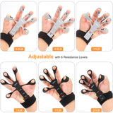 Grip Strength Trainer Kit with Hand Gripper Strengthener, Finger Exerciser, Forearm Workout Ring, Double-Sided Finger Stretcher(Gripster) and Stress Relief Ball (black grey) Btfsoul