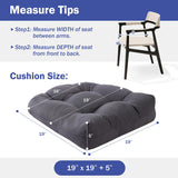 IPYNBAP Outdoor Chair Cushions Set of 2, Patio Chair Cushions with Ties,19x19+5