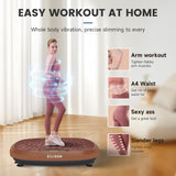 EILISON FitMaxx 3D XL Vibration Plate Exercise Machine - Whole Body Workout Vibration Platform w/Loop Bands - Lymphatic Drainage Machine for Weight Loss, Shaping, Recovery (Fitmaxx Brown, 818)