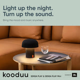 Kooduu Sensa Play Bluetooth Speaker Light with Sound by JBL - Cordless, Rechargeable Speaker & Light with Touch Control for Indoor/Outdoor Use, Orange