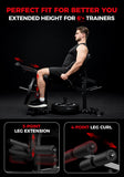Mikolo Leg Extension and Curl Machine, Adjustable Leg Curl Machine, Seated Leg Extension and Lying Curl Machine for Home Gym, Leg Workout Equipment with Triple Loading System, Black
